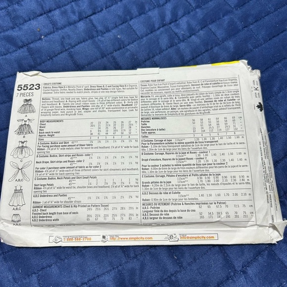 Vintage Simplicity 5523 child Costume Pattern - fairy- pixie- angel- uncut - Picture 6 of 10